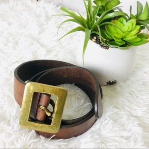 Gap Genuine Leather Belt With Brass Buckle